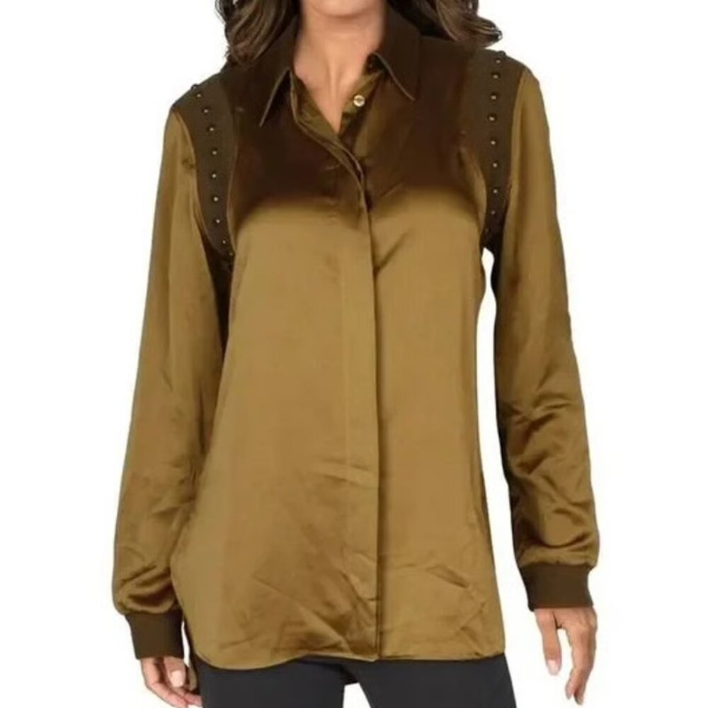 New Adrienne Landau Quartz Beaded Blouse – Size 8 – M/L